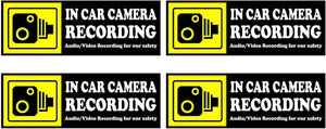 Camera Audio Video Recording Window Cars Stickers - 4 pcs