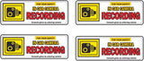 Camera Audio Video Recording Window Cars Stickers - 4 pcs