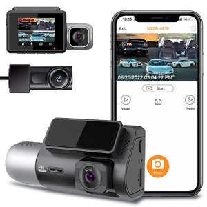 4K 3 Channel Dash Cam WiFi GPS