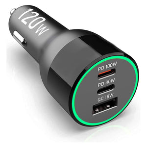 120W Laptop Car Charger PD QC3.0